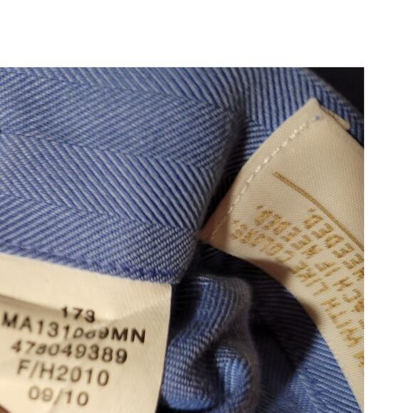 Nordstrom Blue Jacquard Cotton Dress Shirt 17.5 37 Tailored Fit Preppy Executive - Picture 8 of 11